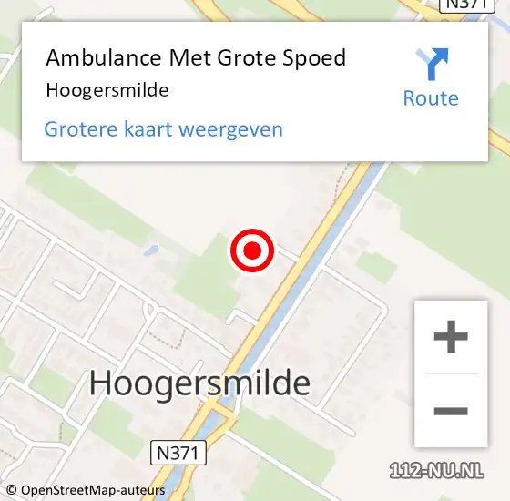 Locatie op kaart van de 112 melding: Ambulance Met Grote Spoed Naar Hoogersmilde op 17 juli 2023 07:29