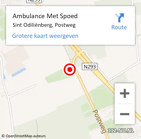 Locatie op kaart van de 112 melding: Ambulance Met Spoed Naar Sint Odiliënberg, Postweg op 17 juli 2023 07:58