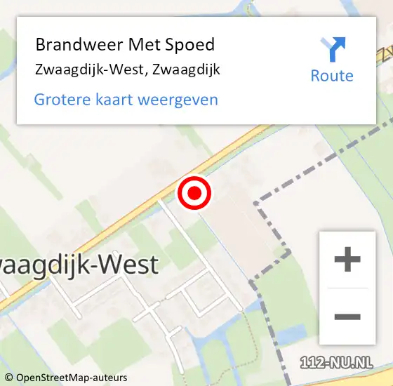 Locatie op kaart van de 112 melding: Brandweer Met Spoed Naar Zwaagdijk-West, Zwaagdijk op 17 juli 2023 08:04