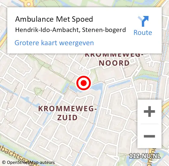Locatie op kaart van de 112 melding: Ambulance Met Spoed Naar Hendrik-Ido-Ambacht, Stenen-bogerd op 17 juli 2023 08:25