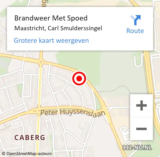 Locatie op kaart van de 112 melding: Brandweer Met Spoed Naar Maastricht, Carl Smulderssingel op 17 juli 2023 08:57