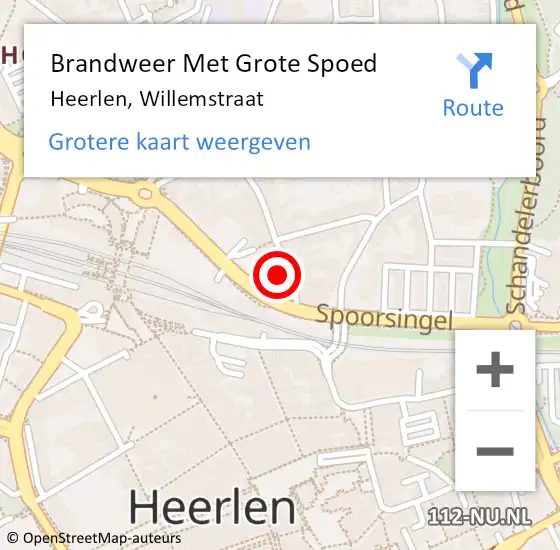 Locatie op kaart van de 112 melding: Brandweer Met Grote Spoed Naar Heerlen, Willemstraat op 17 juli 2023 09:27