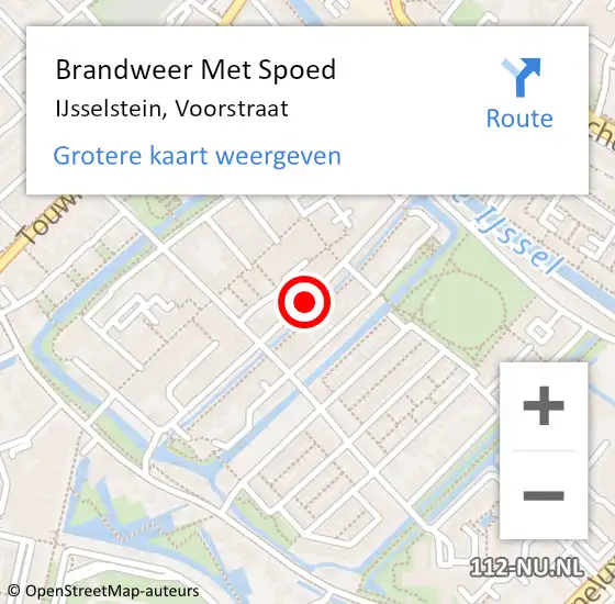 Locatie op kaart van de 112 melding: Brandweer Met Spoed Naar IJsselstein, Voorstraat op 17 juli 2023 09:27