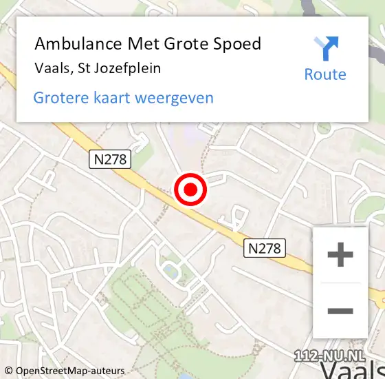 Locatie op kaart van de 112 melding: Ambulance Met Grote Spoed Naar Vaals, St Jozefplein op 1 september 2014 21:58