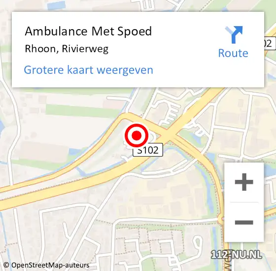 Locatie op kaart van de 112 melding: Ambulance Met Spoed Naar Rhoon, Rivierweg op 17 juli 2023 10:10