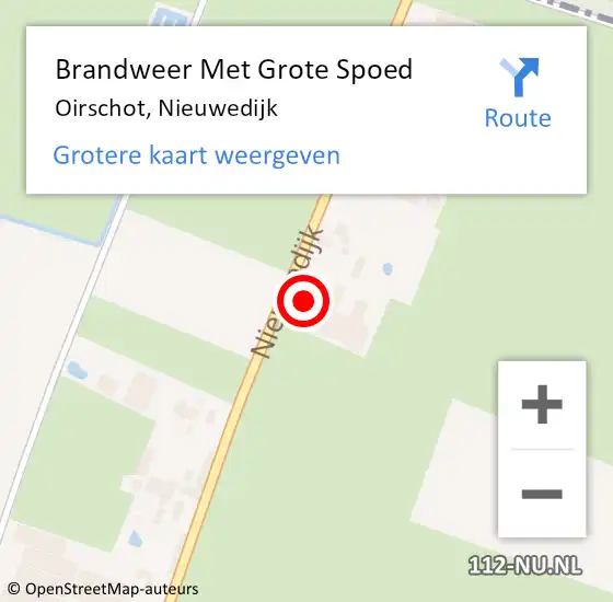 Locatie op kaart van de 112 melding: Brandweer Met Grote Spoed Naar Oirschot, Nieuwedijk op 17 juli 2023 10:43