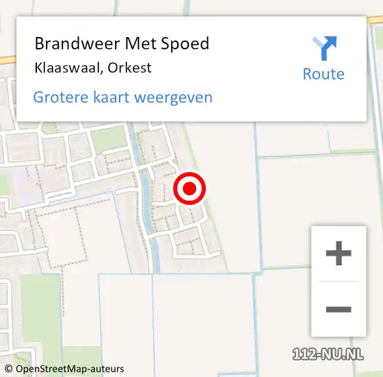 Locatie op kaart van de 112 melding: Brandweer Met Spoed Naar Klaaswaal, Orkest op 17 juli 2023 11:14