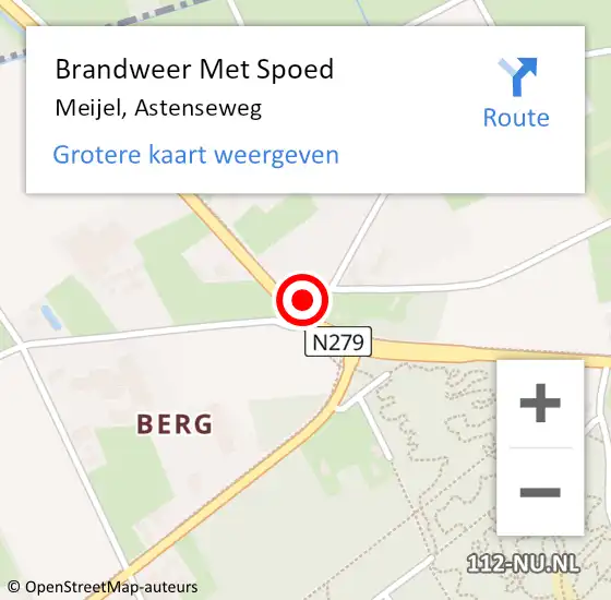 Locatie op kaart van de 112 melding: Brandweer Met Spoed Naar Meijel, Astenseweg op 17 juli 2023 11:14