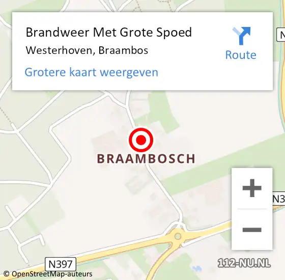 Locatie op kaart van de 112 melding: Brandweer Met Grote Spoed Naar Westerhoven, Braambos op 17 juli 2023 11:15