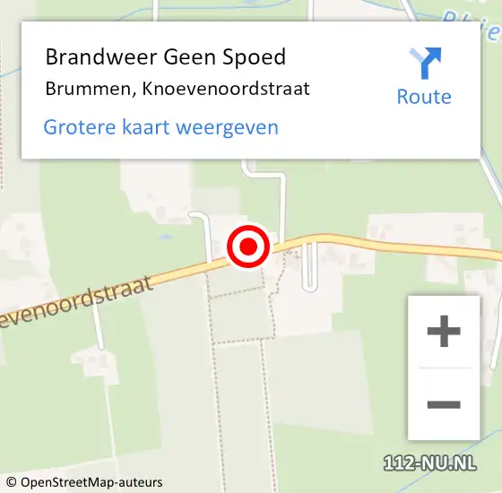 Locatie op kaart van de 112 melding: Brandweer Geen Spoed Naar Brummen, Knoevenoordstraat op 17 juli 2023 11:47