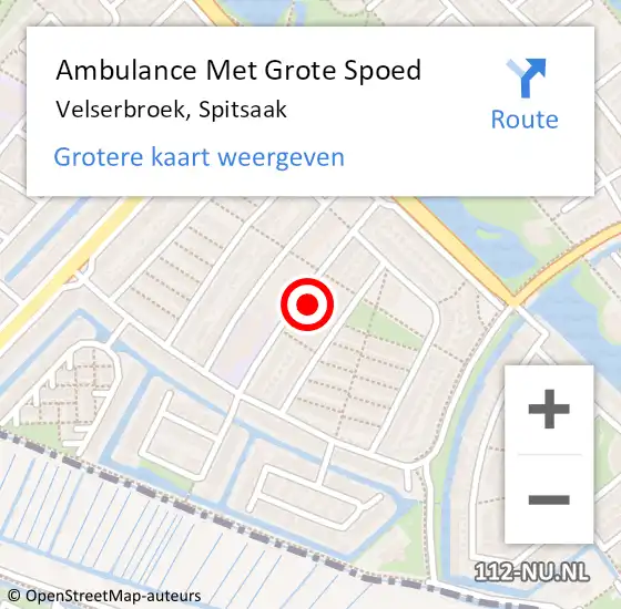 Locatie op kaart van de 112 melding: Ambulance Met Grote Spoed Naar Velserbroek, Spitsaak op 17 juli 2023 11:49