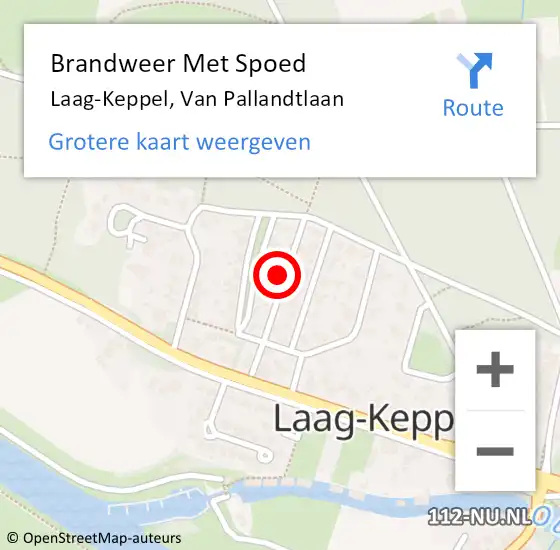 Locatie op kaart van de 112 melding: Brandweer Met Spoed Naar Laag-Keppel, Van Pallandtlaan op 17 juli 2023 12:07