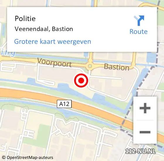 Locatie op kaart van de 112 melding: Politie Veenendaal, Bastion op 17 juli 2023 12:28