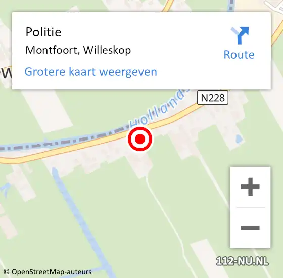 Locatie op kaart van de 112 melding: Politie Montfoort, Willeskop op 17 juli 2023 12:53
