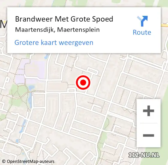 Locatie op kaart van de 112 melding: Brandweer Met Grote Spoed Naar Maartensdijk, Maertensplein op 17 juli 2023 13:14