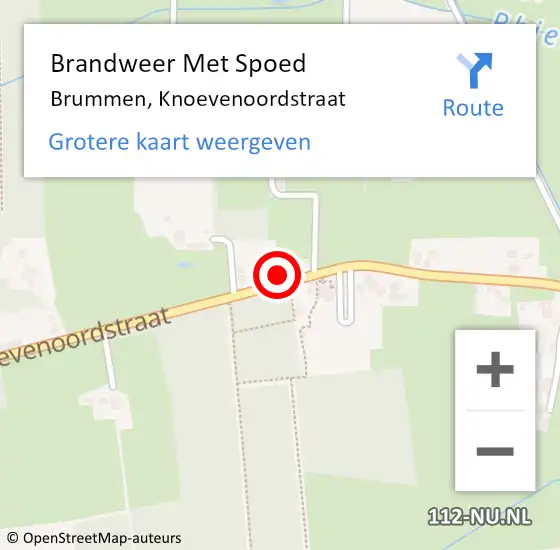 Locatie op kaart van de 112 melding: Brandweer Met Spoed Naar Brummen, Knoevenoordstraat op 17 juli 2023 13:41