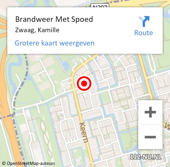 Locatie op kaart van de 112 melding: Brandweer Met Spoed Naar Zwaag, Kamille op 17 juli 2023 13:59