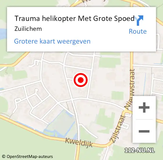 Locatie op kaart van de 112 melding: Trauma helikopter Met Grote Spoed Naar Zuilichem op 17 juli 2023 14:54