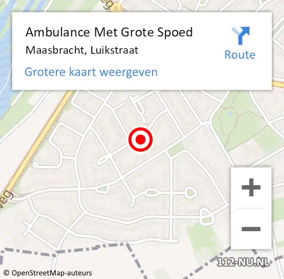 Locatie op kaart van de 112 melding: Ambulance Met Grote Spoed Naar Maasbracht, Luikstraat op 17 juli 2023 15:05