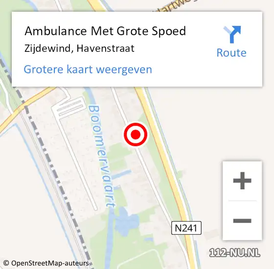 Locatie op kaart van de 112 melding: Ambulance Met Grote Spoed Naar Zijdewind, Havenstraat op 1 september 2014 23:15