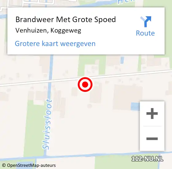 Locatie op kaart van de 112 melding: Brandweer Met Grote Spoed Naar Venhuizen, Koggeweg op 17 juli 2023 15:36