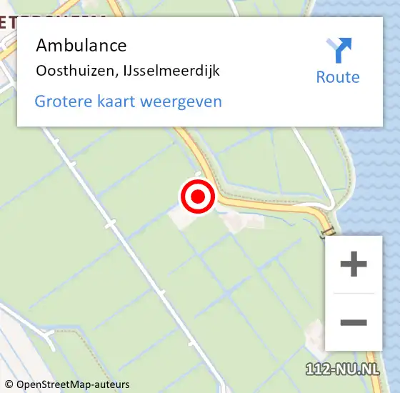 Locatie op kaart van de 112 melding: Ambulance Oosthuizen, IJsselmeerdijk op 17 juli 2023 16:35