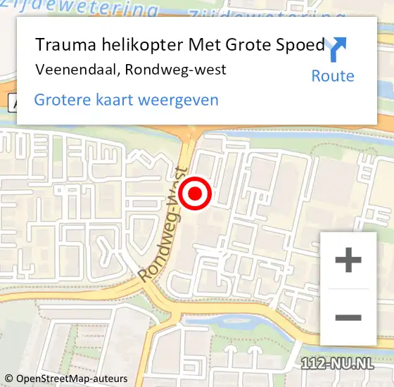 Locatie op kaart van de 112 melding: Trauma helikopter Met Grote Spoed Naar Veenendaal, Rondweg-west op 17 juli 2023 16:49