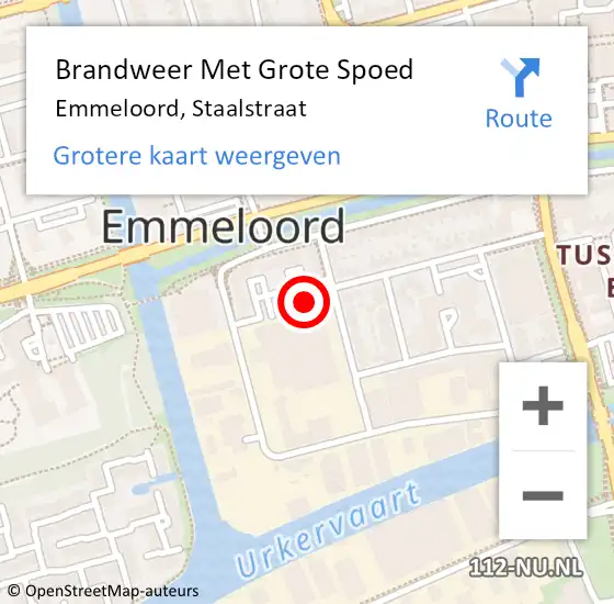 Locatie op kaart van de 112 melding: Brandweer Met Grote Spoed Naar Emmeloord, Staalstraat op 17 juli 2023 16:56