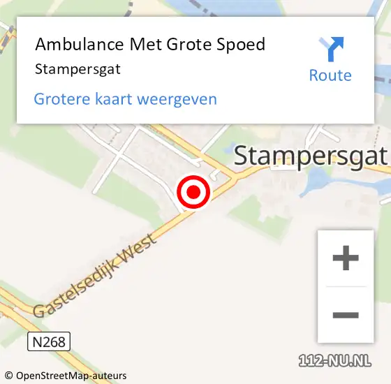 Locatie op kaart van de 112 melding: Ambulance Met Grote Spoed Naar Stampersgat op 17 juli 2023 17:16