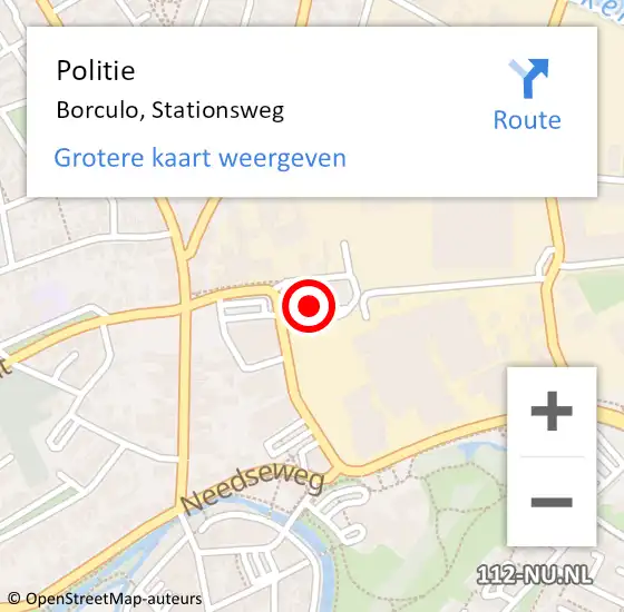 Locatie op kaart van de 112 melding: Politie Borculo, Stationsweg op 17 juli 2023 17:46