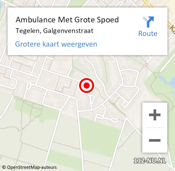 Locatie op kaart van de 112 melding: Ambulance Met Grote Spoed Naar Tegelen, Galgenvenstraat op 1 september 2014 23:59