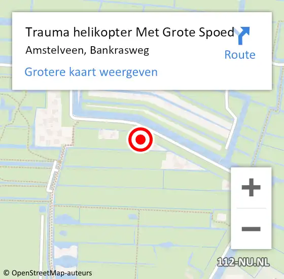 Locatie op kaart van de 112 melding: Trauma helikopter Met Grote Spoed Naar Amstelveen, Bankrasweg op 17 juli 2023 18:11