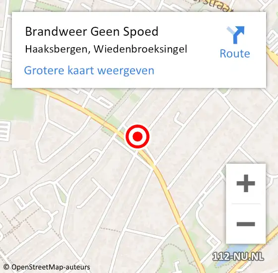 Locatie op kaart van de 112 melding: Brandweer Geen Spoed Naar Haaksbergen, Wiedenbroeksingel op 17 juli 2023 18:12