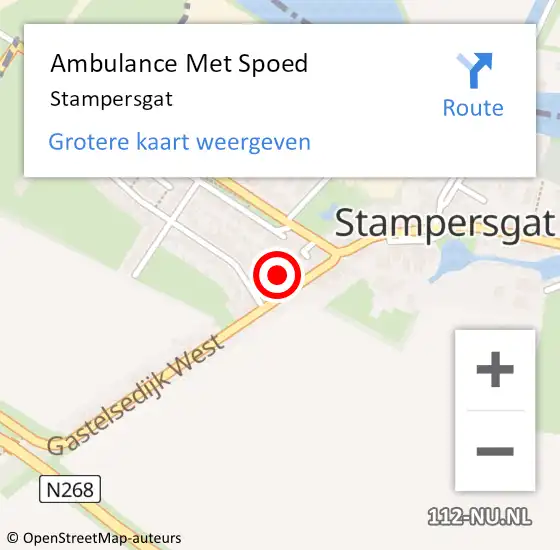Locatie op kaart van de 112 melding: Ambulance Met Spoed Naar Stampersgat op 17 juli 2023 18:13