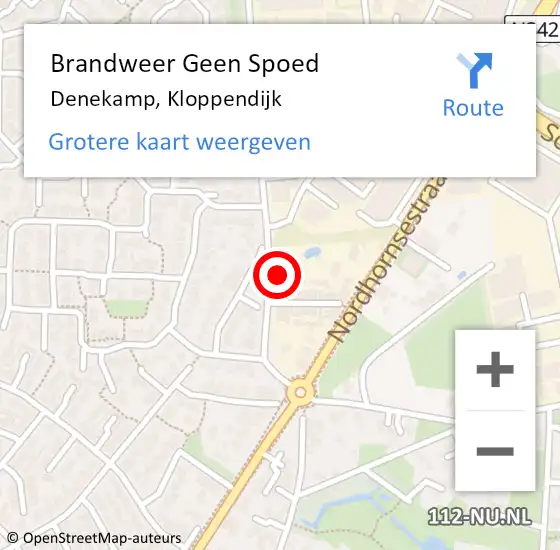 Locatie op kaart van de 112 melding: Brandweer Geen Spoed Naar Denekamp, Kloppendijk op 17 juli 2023 18:34