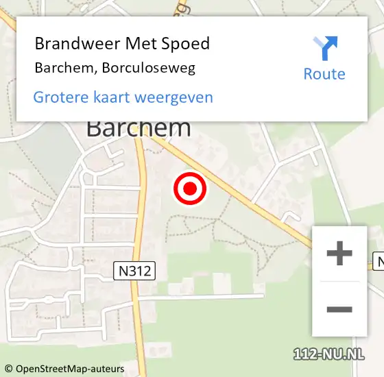 Locatie op kaart van de 112 melding: Brandweer Met Spoed Naar Barchem, Borculoseweg op 17 juli 2023 19:00