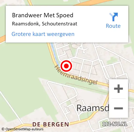 Locatie op kaart van de 112 melding: Brandweer Met Spoed Naar Raamsdonk, Schoutenstraat op 17 juli 2023 19:03