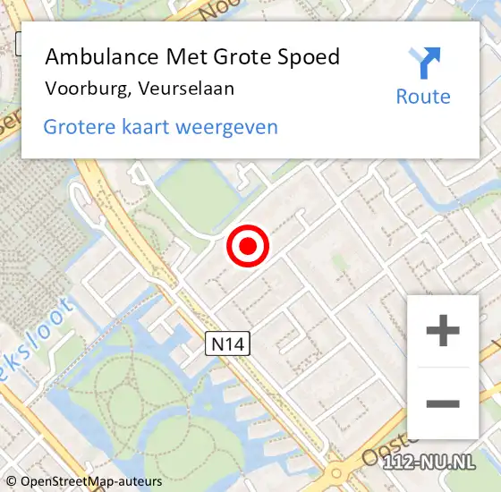 Locatie op kaart van de 112 melding: Ambulance Met Grote Spoed Naar Voorburg, Veurselaan op 17 juli 2023 19:36