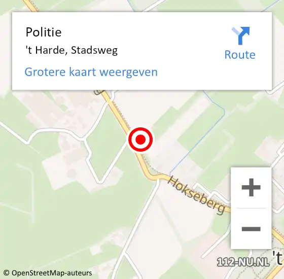 Locatie op kaart van de 112 melding: Politie 't Harde, Stadsweg op 17 juli 2023 19:44