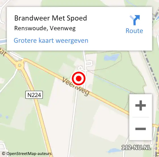 Locatie op kaart van de 112 melding: Brandweer Met Spoed Naar Renswoude, Veenweg op 13 oktober 2013 11:57