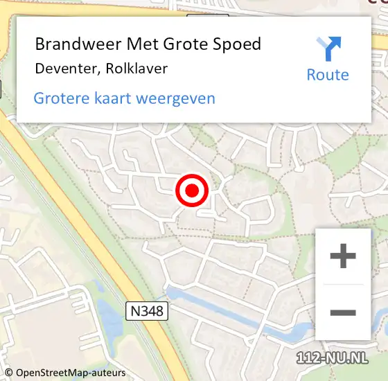 Locatie op kaart van de 112 melding: Brandweer Met Grote Spoed Naar Deventer, Rolklaver op 17 juli 2023 20:05