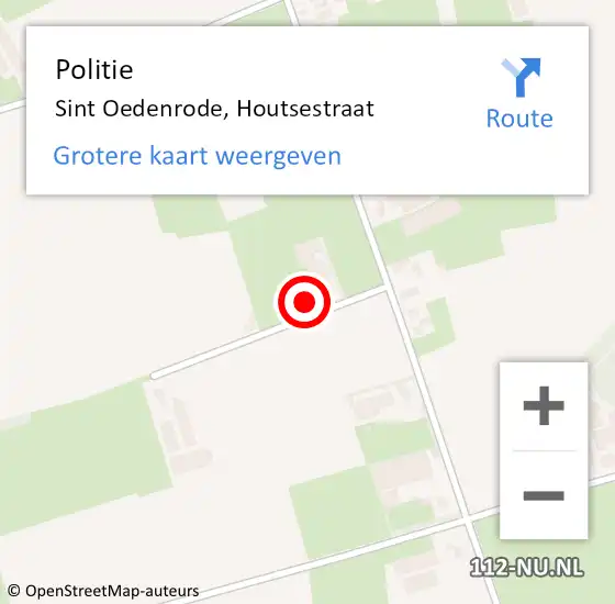 Locatie op kaart van de 112 melding: Politie Sint Oedenrode, Houtsestraat op 17 juli 2023 20:17