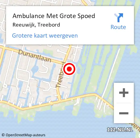 Locatie op kaart van de 112 melding: Ambulance Met Grote Spoed Naar Reeuwijk, Treebord op 17 juli 2023 22:30