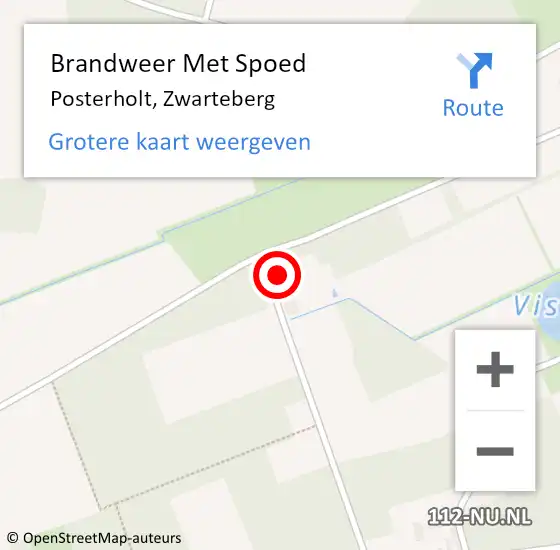 Locatie op kaart van de 112 melding: Brandweer Met Spoed Naar Posterholt, Zwarteberg op 17 juli 2023 22:59