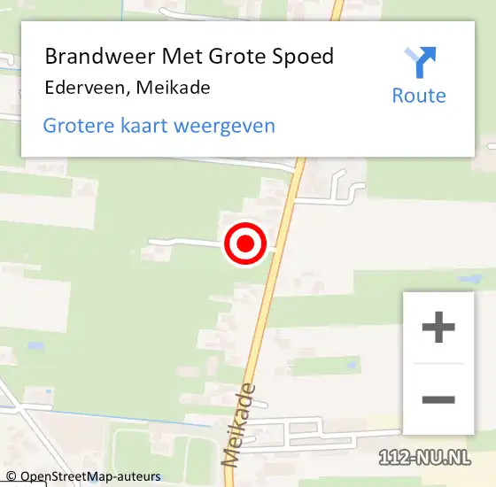 Locatie op kaart van de 112 melding: Brandweer Met Grote Spoed Naar Ederveen, Meikade op 17 juli 2023 23:33