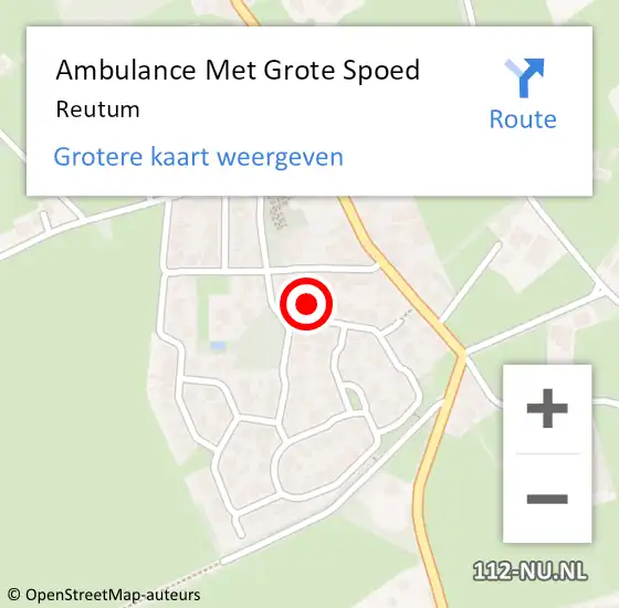 Locatie op kaart van de 112 melding: Ambulance Met Grote Spoed Naar Reutum op 17 juli 2023 23:54