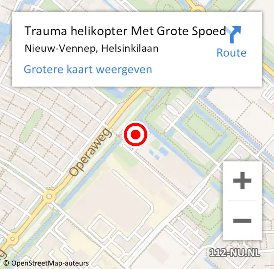 Locatie op kaart van de 112 melding: Trauma helikopter Met Grote Spoed Naar Nieuw-Vennep, Helsinkilaan op 17 juli 2023 23:56