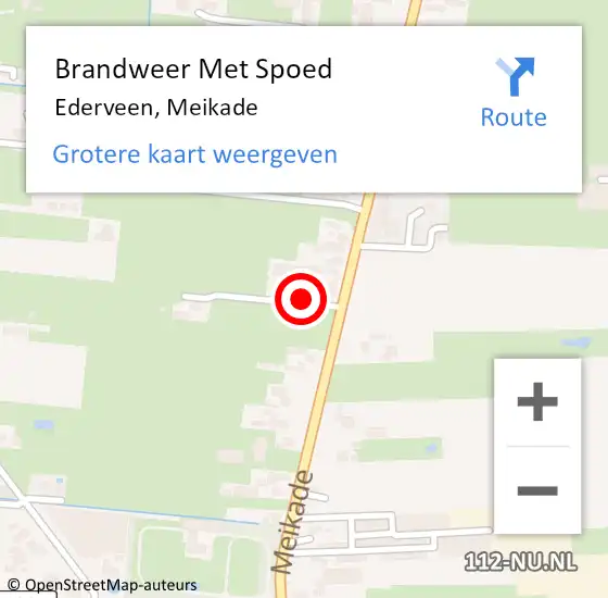 Locatie op kaart van de 112 melding: Brandweer Met Spoed Naar Ederveen, Meikade op 18 juli 2023 00:17
