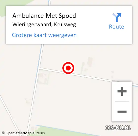 Locatie op kaart van de 112 melding: Ambulance Met Spoed Naar Wieringerwaard, Kruisweg op 18 juli 2023 00:34