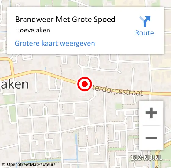 Locatie op kaart van de 112 melding: Brandweer Met Grote Spoed Naar Hoevelaken op 18 juli 2023 00:46